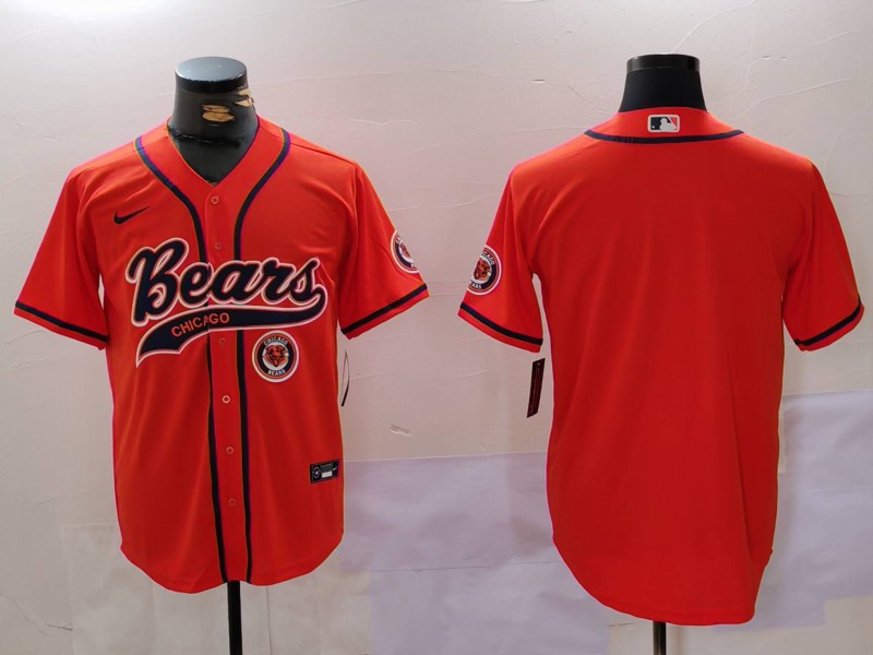 Men Chicago Bears Blank Orange Joint Name 2024 Nike Limited NFL Jersey style 2->chicago bears->NFL Jersey